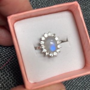 Adjustable moonstone ring